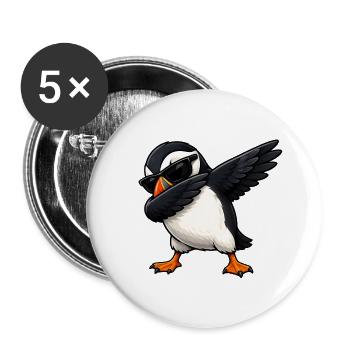 Tamponnement des macareux - Lot de 5 grands badges (56 mm) - blanc - Devant