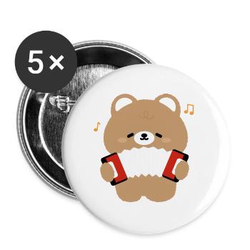Bear Accordion - Buttons large 2.2''/56 mm (5-pack) - white - Front