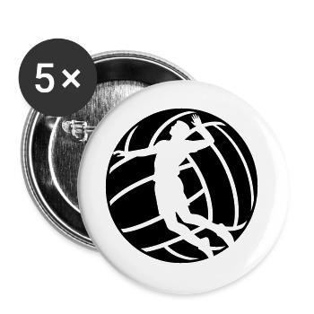 Volley-ball - Lot de 5 grands badges (56 mm) - blanc - Devant