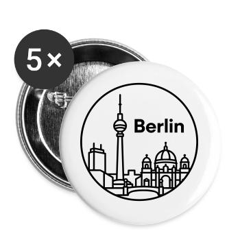 Berlin - Lot de 5 grands badges (56 mm) - blanc - Devant