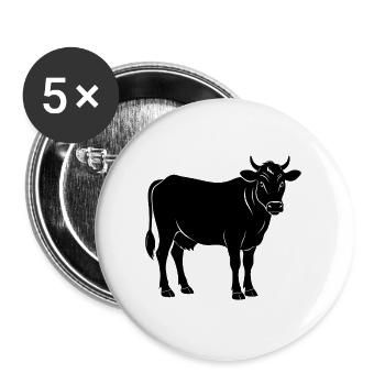 Cow - Buttons large 2.2''/56 mm (5-pack) - white - Front