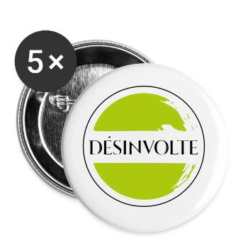Désinvolte  - Lot de 5 grands badges (56 mm) - blanc - Devant