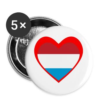 Rout Häerz Lëtzebuerg - Buttons large 2.2''/56 mm (5-pack) - white - Front