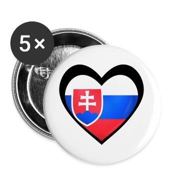 Čierne Srdce Slovensko - Lot de 5 grands badges (56 mm) - blanc - Devant