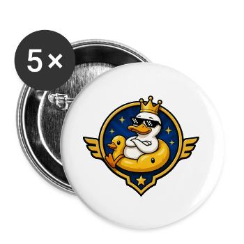 Roi Canard avec des lunettes de soleil - Lot de 5 grands badges (56 mm) - blanc - Devant