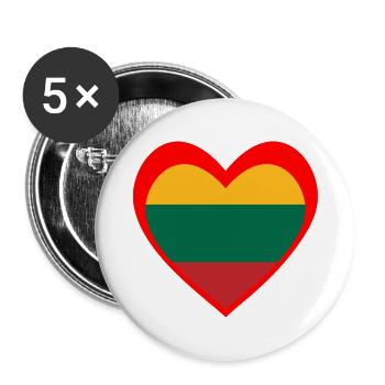 Raudona Širdis Lietuva - Lot de 5 grands badges (56 mm) - blanc - Devant
