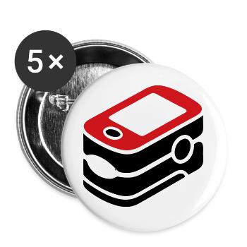 Pulse Oximeter Oxygen Medicine - Buttons large 2.2''/56 mm (5-pack) - white - Front