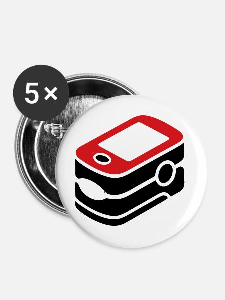 Pulsoximeter Sauerstoff Medizin - Buttons groß 56 mm (5er Pack) - Weiß