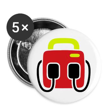 Defibrillator AED First Aid - Buttons large 2.2''/56 mm (5-pack) - white - Front