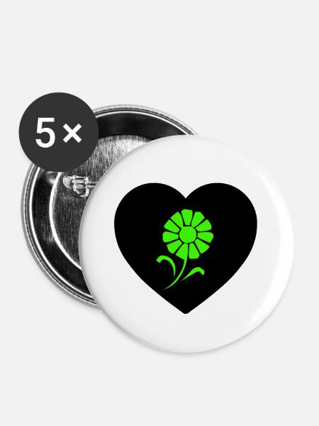Blumen - Buttons groß 56 mm (5er Pack) - Weiß
