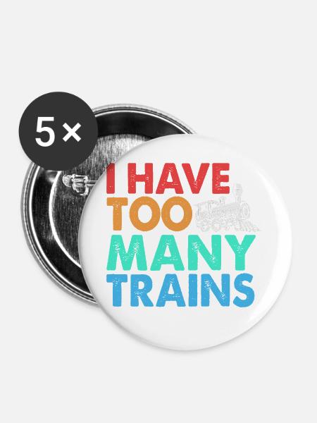 Modelleisenbahn Modellbau Modellbauer - Buttons groß 56 mm (5er Pack) - Weiß