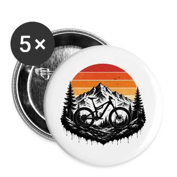 MTB Mountain Bike Alps Retro Trail Mountain Bike - Buttons large 2.2''/56 mm (5-pack) - white - Front