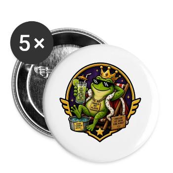Königlicher Frosch mit Klasse - Buttons groß 56 mm (5er Pack) - Weiß - Vorne