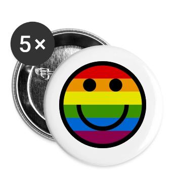Pride Smile - Buttons large 2.2''/56 mm (5-pack) - white - Front