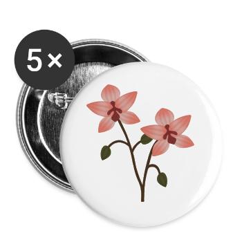 Pastellorchideenblüte - Buttons groß 56 mm (5er Pack) - Weiß - Vorne