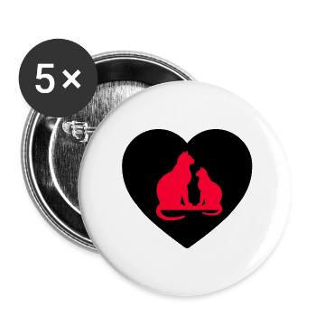 feline - Buttons large 2.2''/56 mm (5-pack) - white - Front