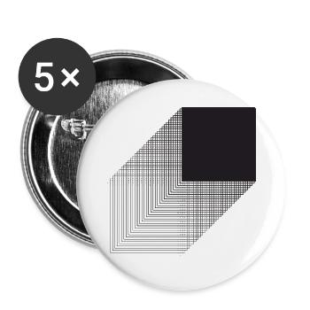 Bauhaus fettes Quadratdesign - Buttons groß 56 mm (5er Pack) - Weiß - Vorne