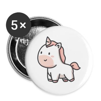 Magical unicorn full of sweetness - Buttons large 2.2''/56 mm (5-pack) - white - Front