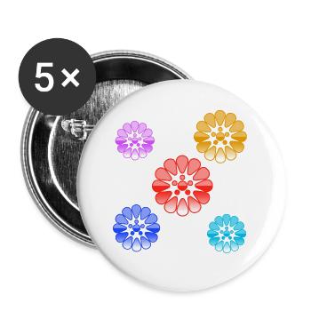 Flowers - Buttons large 2.2''/56 mm (5-pack) - white - Front