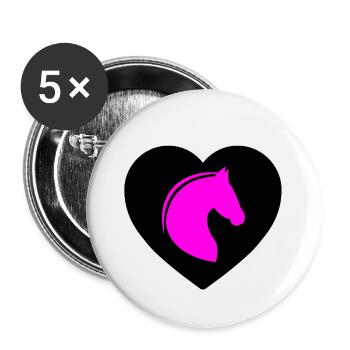 horses - Buttons large 2.2''/56 mm (5-pack) - white - Front