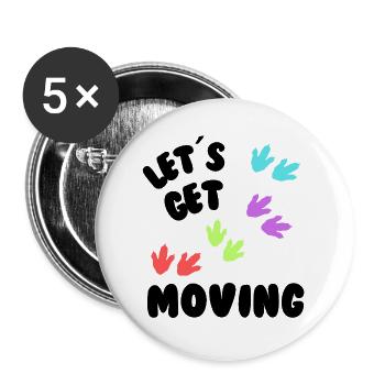 Let’s Get Moving – Dinosaur Tracks Kids Shirt - Buttons large 2.2''/56 mm (5-pack) - white - Front