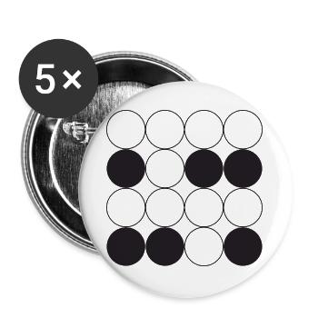 Conception en grille circulaire - Lot de 5 grands badges (56 mm) - blanc - Devant