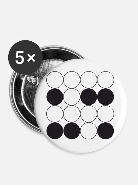 Kreisgitter-Design - Buttons groß 56 mm (5er Pack) - Weiß