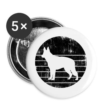Deutscher Schäferhund - Buttons groß 56 mm (5er Pack) - Weiß - Vorne