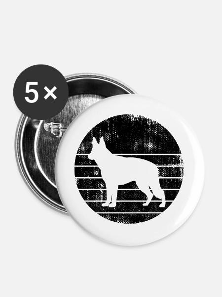 Deutscher Schäferhund - Buttons groß 56 mm (5er Pack) - Weiß