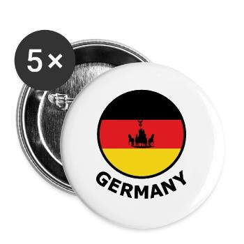 Kaiserliche Deutschland Wagenflagge Halbkreis - Buttons groß 56 mm (5er Pack) - Weiß - Vorne