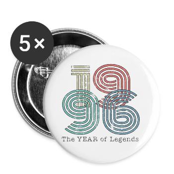 Vintage 1996 - Buttons large 2.2''/56 mm (5-pack) - white - Front