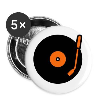 Retro Audio Schallplatte Tonarm - Buttons groß 56 mm (5er Pack) - Weiß - Vorne
