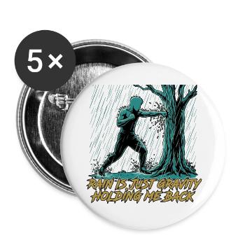 Kung Fu Martial Arts - Buttons large 2.2''/56 mm (5-pack) - white - Front
