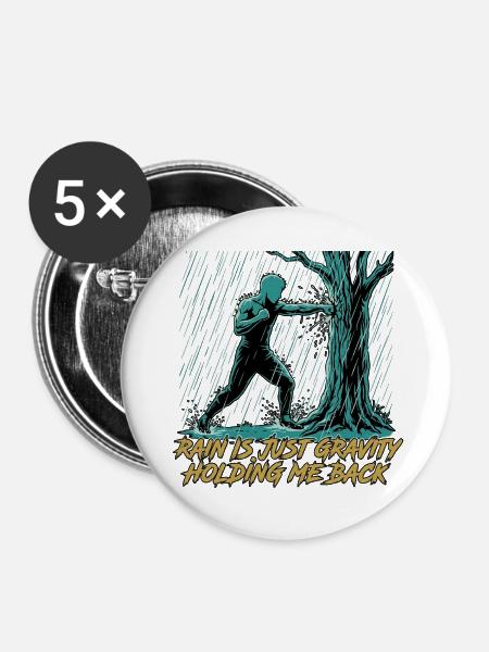 Kung Fu Kampfkunst - Buttons groß 56 mm (5er Pack) - Weiß