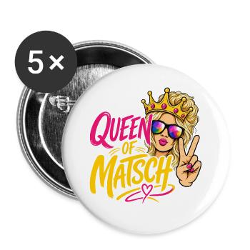 Queen of Matsch - Blond - Buttons groß 56 mm (5er Pack) - Weiß - Vorne