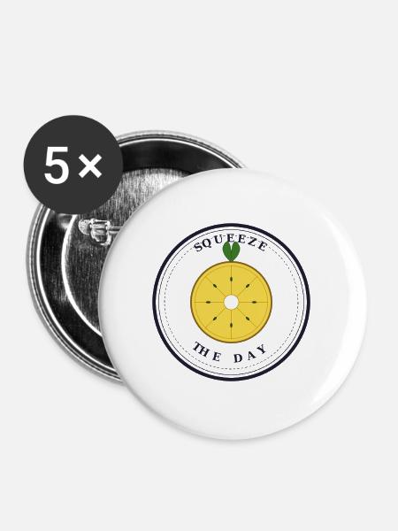 squeeze the day - Buttons groß 56 mm (5er Pack) - Weiß