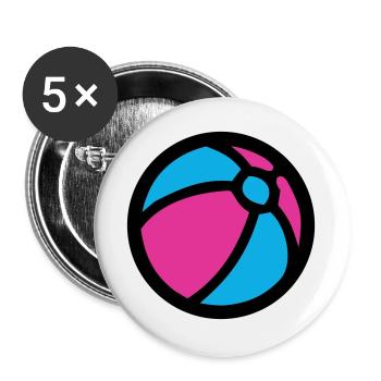 Wasserball Strand Sommer Icon - Buttons groß 56 mm (5er Pack) - Weiß - Vorne