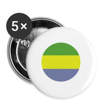 Gabon round flag - Buttons large 2.2''/56 mm (5-pack) - white - Front