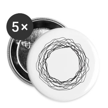 Tangled Wreath Circular Line Art - Buttons large 2.2''/56 mm (5-pack) - white - Front