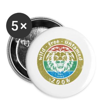 20th Birthday Wild, free & untamed since 06/2006 - Buttons large 2.2''/56 mm (5-pack) - white - Front