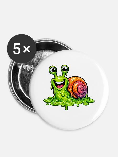 You make me slime - Buttons groß 56 mm (5er Pack) - Weiß