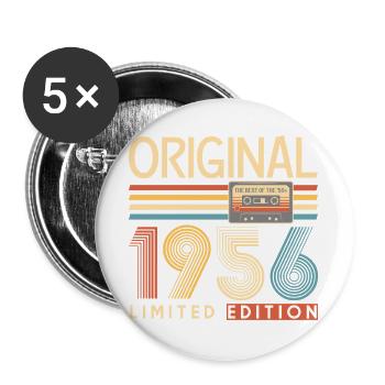 70 years, 70th anniversary - Buttons large 2.2''/56 mm (5-pack) - white - Front