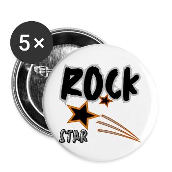 Rock Star - Buttons groß 56 mm (5er Pack) - Weiß - Vorne