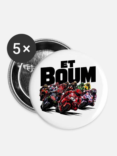 UND ZACK - Buttons groß 56 mm (5er Pack) - Weiß