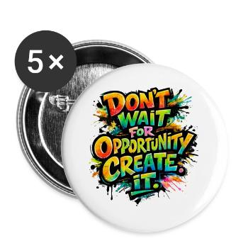 Don-t_wait_ - Buttons large 2.2''/56 mm (5-pack) - white - Front