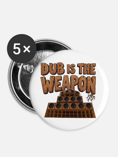 Reggae Weapon - Buttons groß 56 mm (5er Pack) - Weiß