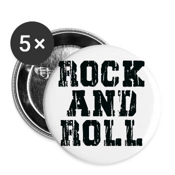 Rock and Roll Distressed bold Typography Design - Buttons large 2.2''/56 mm (5-pack) - white - Front