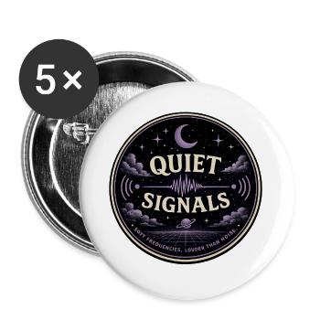 Quiet Signals Cosmos Night - Buttons large 2.2''/56 mm (5-pack) - white - Front