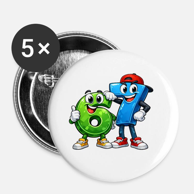67 SIXSEVEN - Buttons groß 56 mm (5er Pack) - Weiß