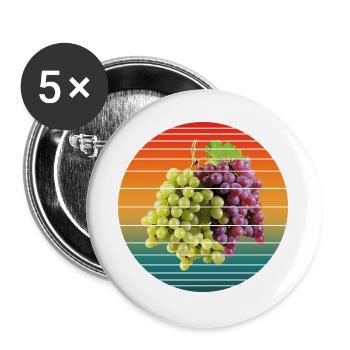 Traubenfrüchte - Buttons groß 56 mm (5er Pack) - Weiß - Vorne